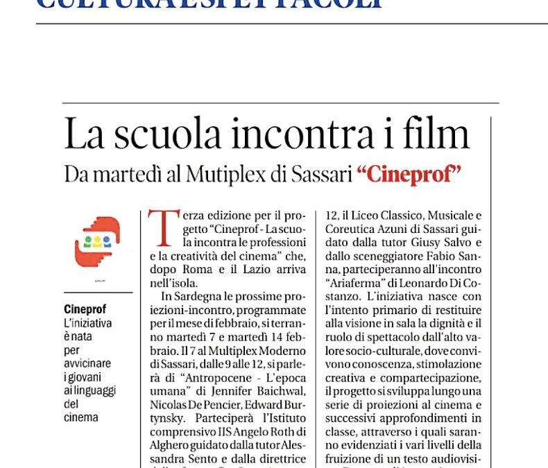 Cineprof, lezioni di cinema in Sardegna